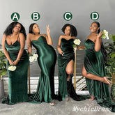 Cheap Multiway African Green Bridesmaid Dresses Velvet Emerald Wedding Guest Dress MyChicDress